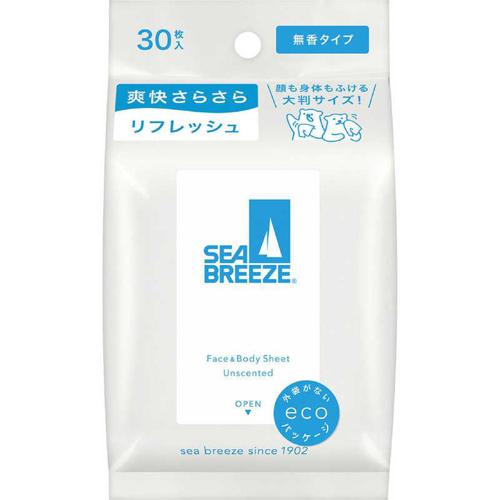 FineToday Sea Breeze แผ่นเช็ดเหงื่อเย็นสำหรับใบหน้าและร่างกายไร้น้ำหอม 30 แผ่น