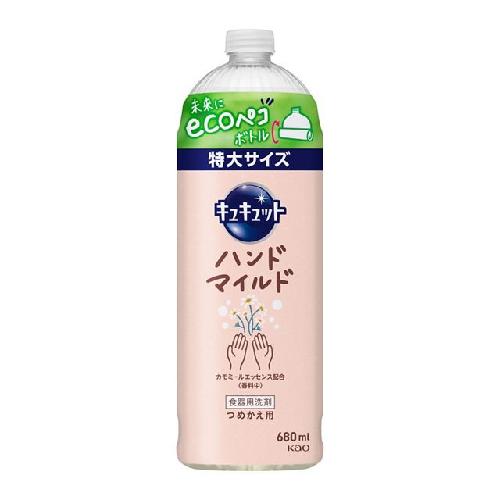 Kao Cucute น้ำยาล้างจานอ่อนโยนต่อมือ ดอกคาโมมายล์ แบบเติม 680ml