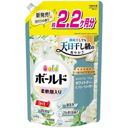 P&G Bold Fabric Softener Laundry Detergent White Tea Floral Refill 1580g