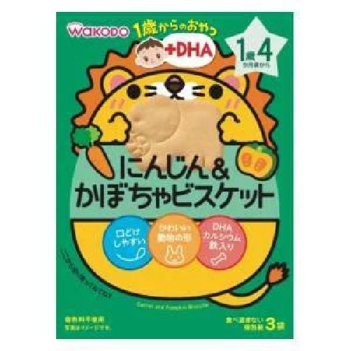 Wakodo DHA Carrot Pumpkin Animal Cracker 11.5g x 3