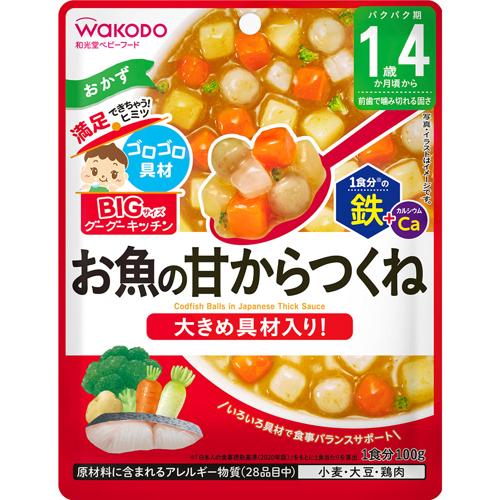 Wakodo Baby Food BIG Goo Goo Kitchen ลูกชิ้นปลาหวาน 16 เดือน 100g